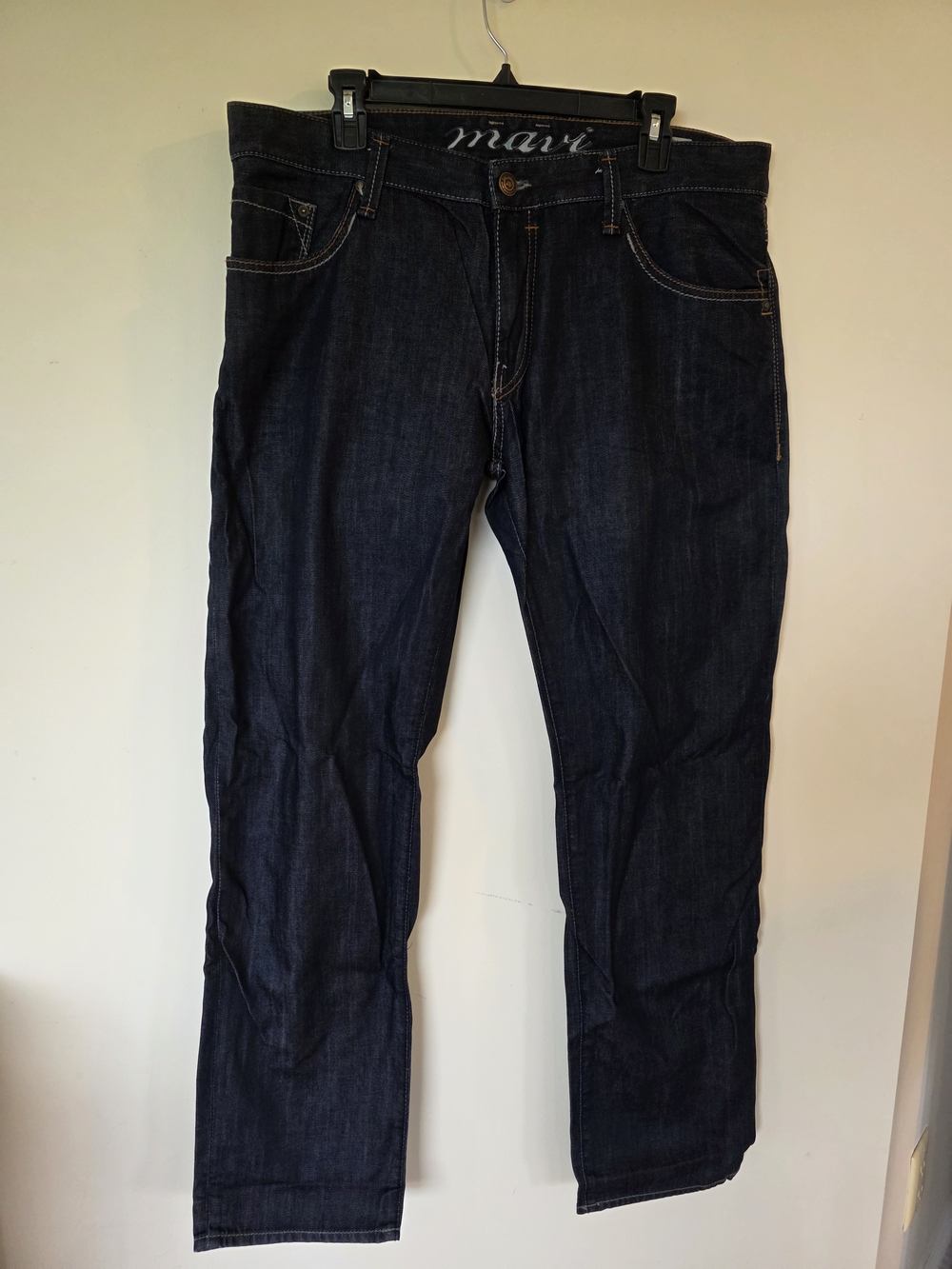 Mavi Zach Men's Straight Dark Blue Denim Jeans Vintage